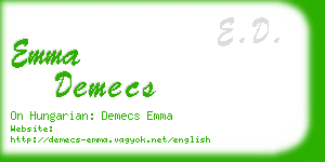 emma demecs business card